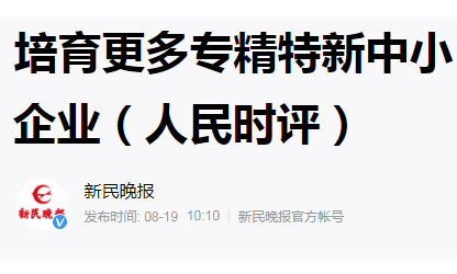 培育更多專精特新中小企業(yè)（人民時評）